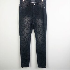 FRANK LYMAN | Ombré Floral Black Denim Jeans Women’s Size Small